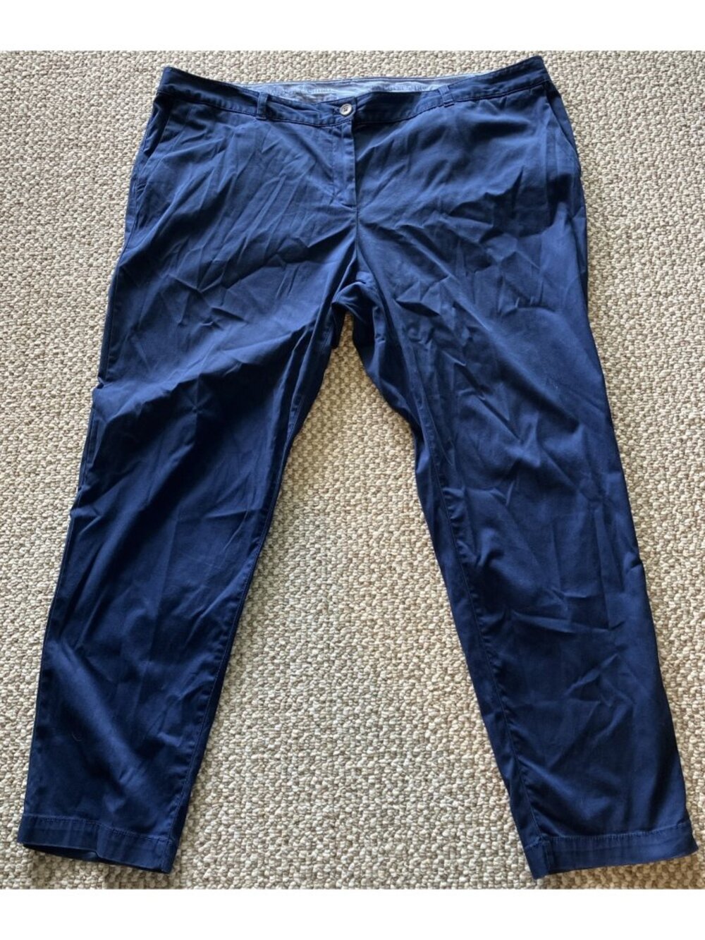 Talbots The Weekend Chino Women's Pants Size 18W Navy Button Back Pockets